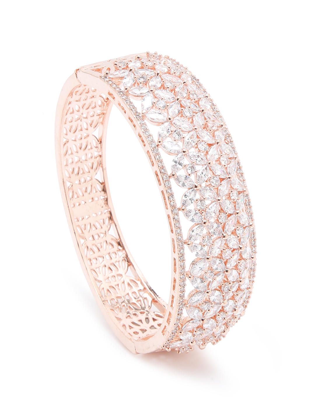YouBella Jewellery Celebrity Inspired Gold Plated American Diamond Bracelet for Girls and Women